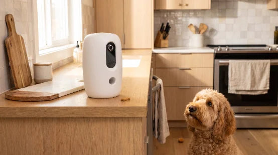 woofPOD in use on a shelf at home