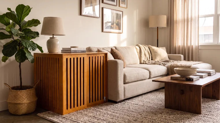 the Den in a living room, wide